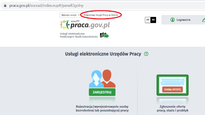 rejestracja przez internet